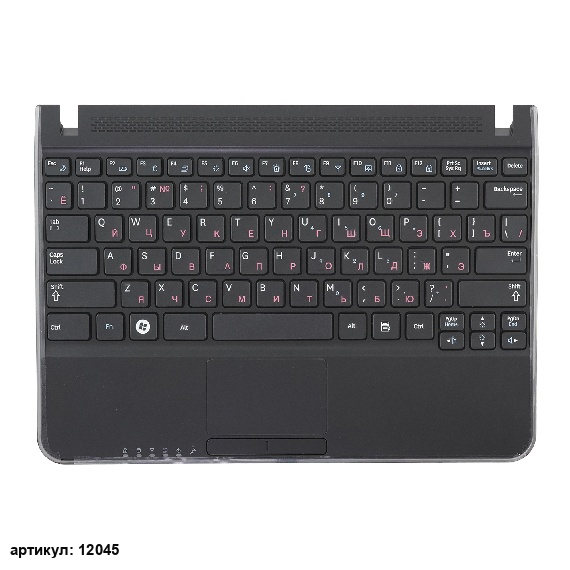 Клавиатура для ноутбука Samsung N210, N220 черная с топкейсом тип 2