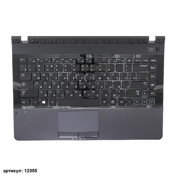 Клавиатура для ноутбука Samsung NP300E4A черная с черным топкейсом