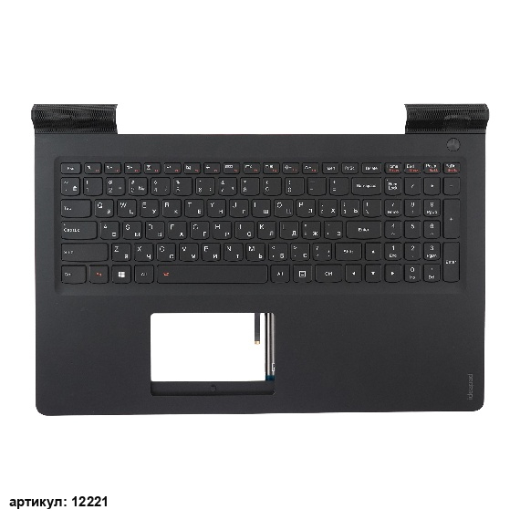 Клавиатура для ноутбука Lenovo 700-15ISK черная с черным топкейсом