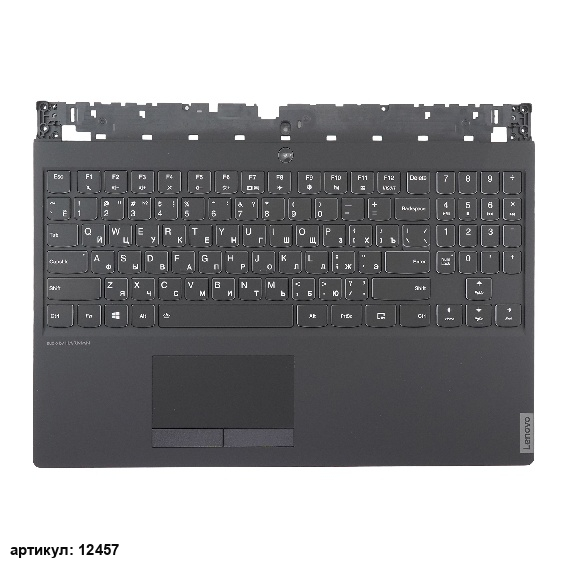 Клавиатура для ноутбука Lenovo Legion Y540-15IRH черная с черным топкейсом, с тачпадом