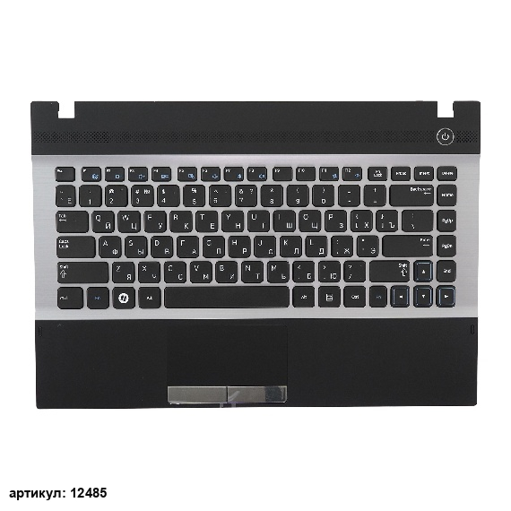 Клавиатура для ноутбука Samsung NP300V4A черная с черным с серым топкейсом