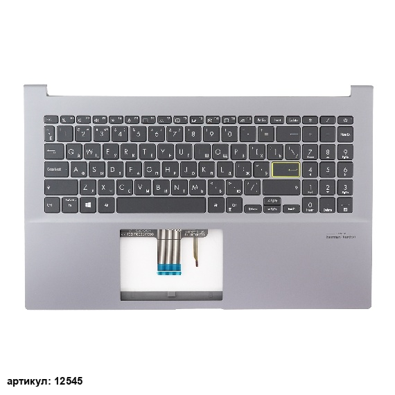 Клавиатура для ноутбука Asus X521FL черная с серым топкейсом