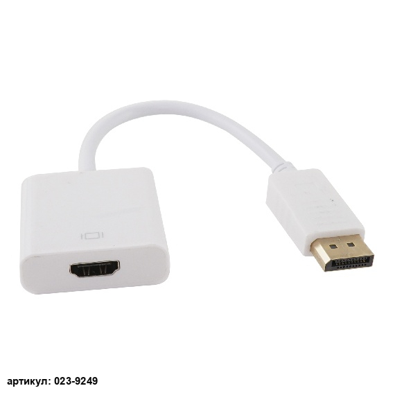  Переходник DisplayPort - HDMI белый (кабель)