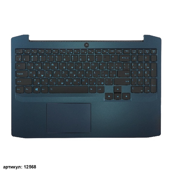 Клавиатура для ноутбука Lenovo Gaming 3-15ARH05 черная с синим топкейсом