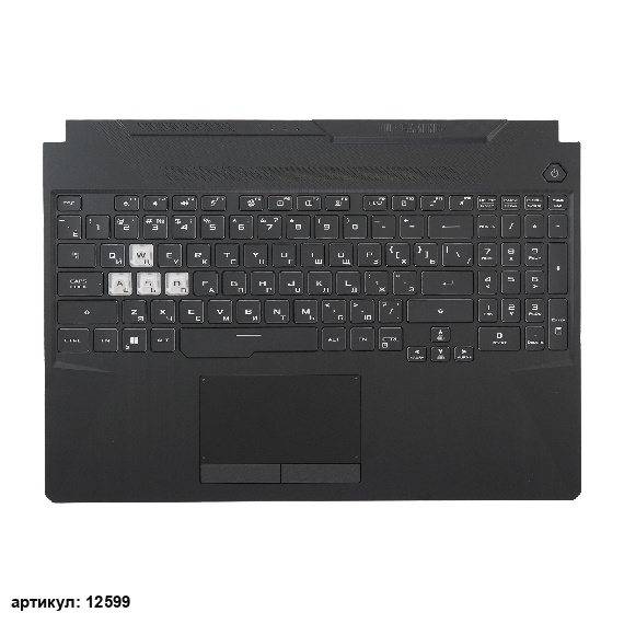 Клавиатура для ноутбука Asus FX506HC черная с черным топкейсом