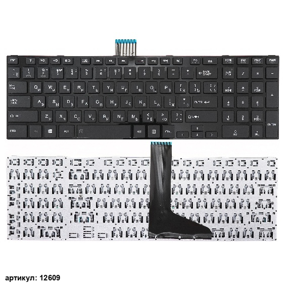 Клавиатура для ноутбука Toshiba S50 черная с рамкой, плоский Enter
