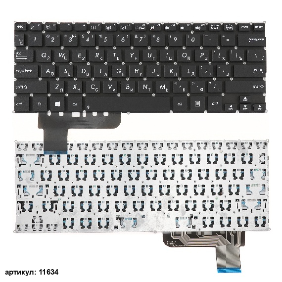 Клавиатура для ноутбука Asus X201, X202, S200 черная без рамки