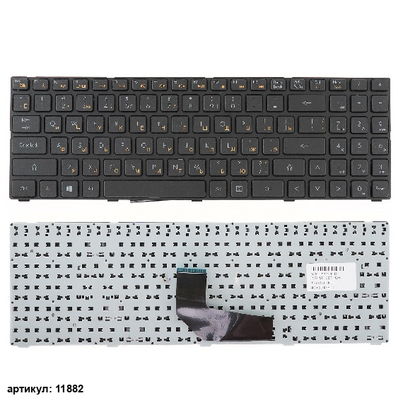 Клавиатура для ноутбука DNS 0158644, 0162830 черная с рамкой