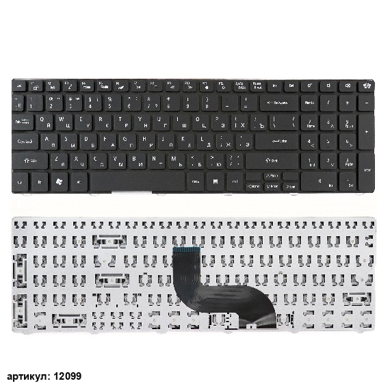 Клавиатура для ноутбука Packard Bell TM81, TM86, TM87 черная