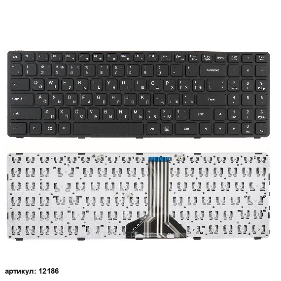 Клавиатура для ноутбука Lenovo Ideapad 100-15, 100-15IBD черная с рамкой