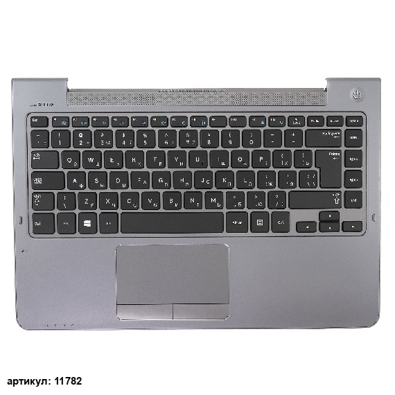 Клавиатура для ноутбука Samsung NP530U4C черная с серым топкейсом
