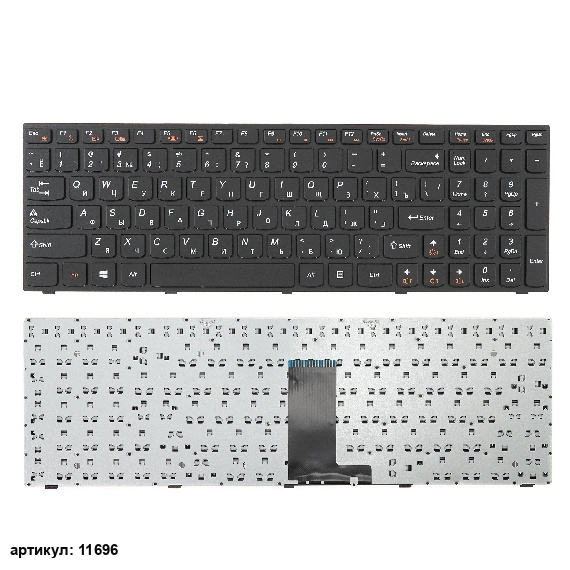 Клавиатура для ноутбука Lenovo B5400, M5400 черная с черной рамкой