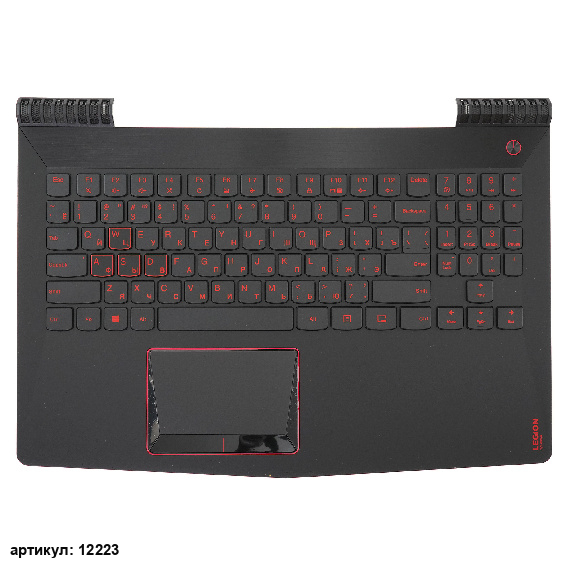 Клавиатура для ноутбука Lenovo Y520-15IKBN черная c черным топкейсом