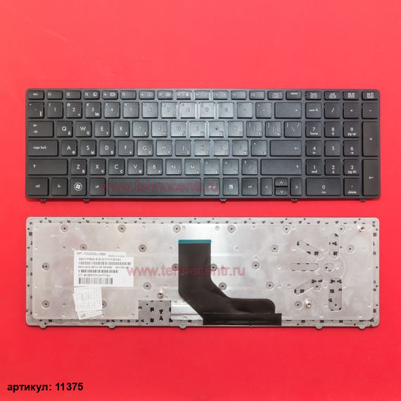 Клавиатура для ноутбука HP 6560b черная с черной рамкой